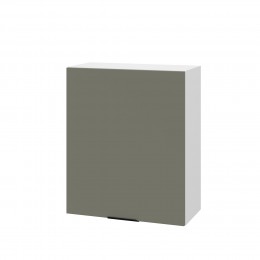 Шкаф верхний ШВ 600-1 Корпус: ЛДСП белый 16мм; фасад: фрезеровка Норд, МДФ софт лайт хаки 16 мм