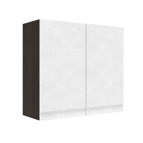 Шкаф верхний ШВ 800 Корпус: ЛДСП венге 16мм; фасад: фрезеровка Бруклин, МДФ бетон белый 16мм