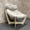 Кресло для отдыха Неаполь Модель 8 (Дуб шампань-эмаль/Ткань Cветло-серый Verona Light Grey)