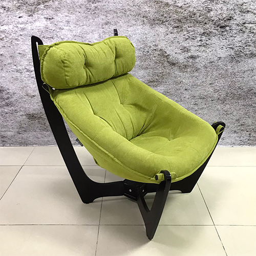 Кресло для отдыха Неаполь Модель 8 (Венге-эмаль/Ткань Зеленый Verona Apple Green)