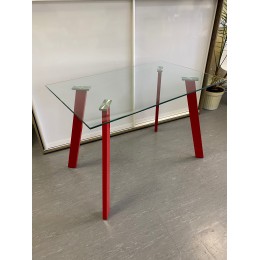 Стол обеденный DT-09 110*70 (Прозрачный/Красный)