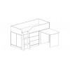 Кровать-чердак Каприз-6 мини с выкатным столом (Анкор белый)