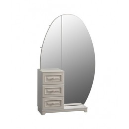 Шкаф комбинированный Белла с зеркалом (Белый/Джелато Софт/Патина)