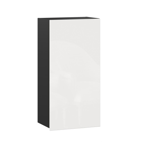 Шервуд Шкаф кухонный 500 высокий (Чёрный/Белый глянец)