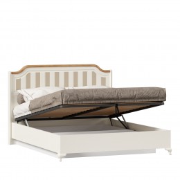 Кровать двуспальная 1600 с подъёмным механизмом Вилладжио (Алебастр/Дуб Золотой)