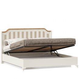 Кровать двуспальная 1800 с подъёмным механизмом Вилладжио (Алебастр/Дуб Золотой)