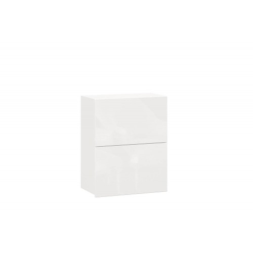 Шервуд Шкаф кухонный 600 горизонтальный с 2 складными дверями (Белый/Белый глянец)