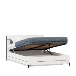 Кровать двуспальная 1400 с подъемным механизмом Норд (Белый/Черный)