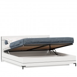 Кровать двуспальная 1800 с подъемным механизмом Норд (Белый/Черный)