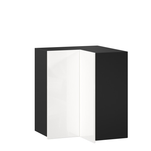 Шервуд Шкаф кухонный угловой 600 с 2 дверями (Чёрный/Белый глянец)