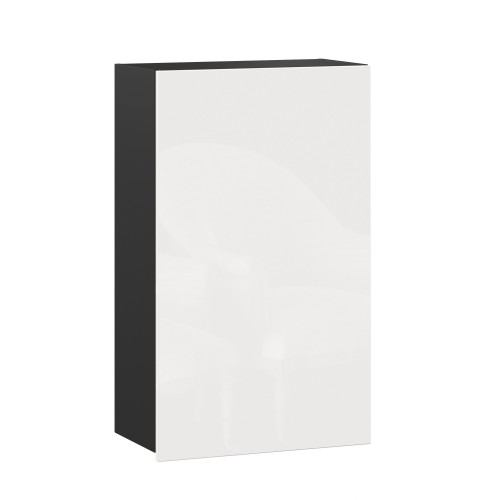 Шервуд Шкаф кухонный 600 высокий (Чёрный/Белый глянец)