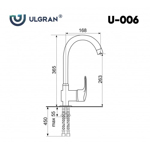 Смеситель  Ulgran U-006-342 цвет: 342 графит