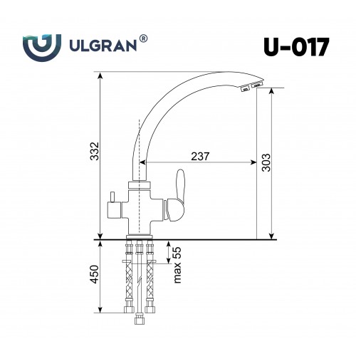 Смеситель Ulgran U-017-342 цвет: 342 графит