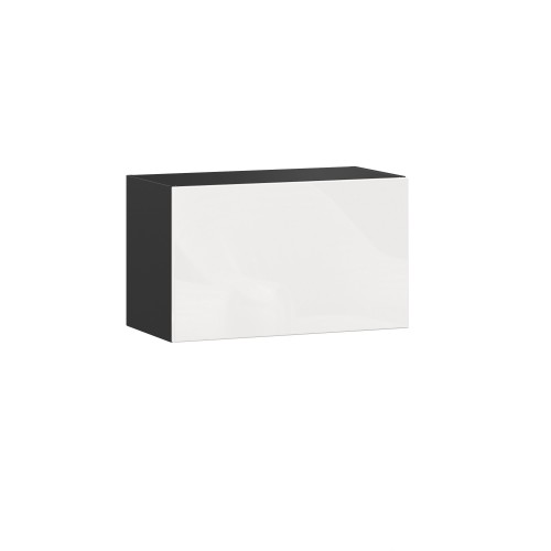 Шервуд Шкаф кухонный 600 горизонтальный (Чёрный/Белый глянец)