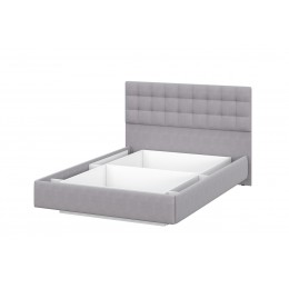 Кровать двойная №2 (универсальная 1.4х2.0) Серия 2 Белый/Серый ткань/Квадро Серый ткань