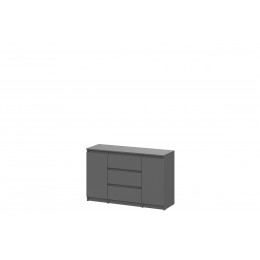 Модульная система "Денвер" Комод 3 ящика двухстворчатый Графит серый